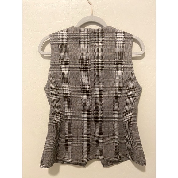 Dictionary Women's Plaid Button Down Dressy Vest Layering Career Top Size Small - Picture 5 of 10